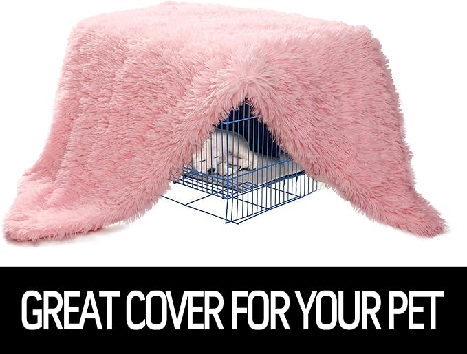 LOCHAS Luxury Fluffy Dog Blanket, Extra Soft and Warm Sherpa Fleece Pet Blankets for Dogs Cats, Plush Furry Faux Fur Puppy Throw Cover, 40''x60'' Pink
