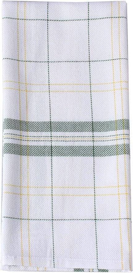 ACCENTHOME Cotton Multipurpose Kitchen Towel Set of 4 - Absorbent Bar & Tea Towels | Leaf Garden Print - 20x28