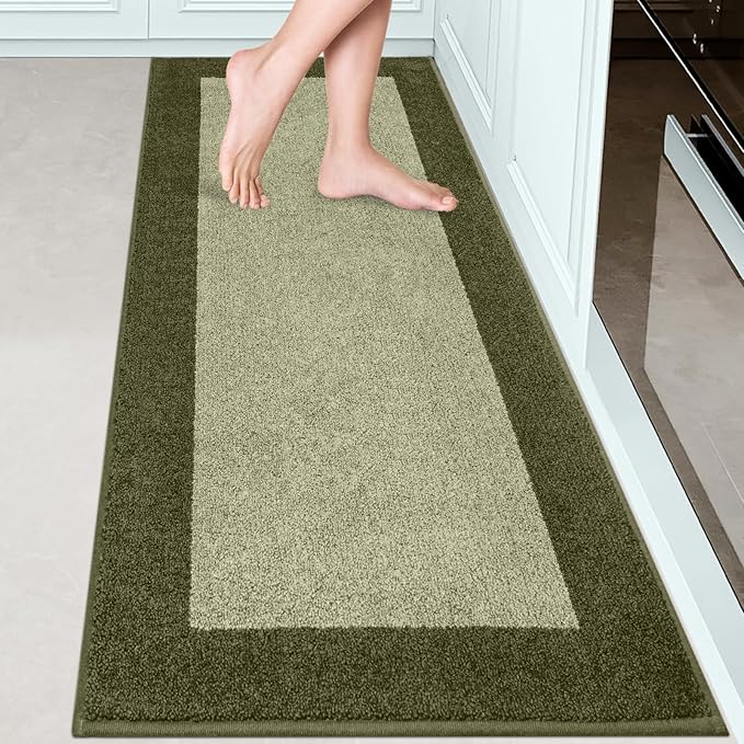 DOMUSTEX Machine Washable Runner Rug 24" x 70", Non Slip Kitchen Mat for Floor, Absorbent Entryway Rug for Kitchen, Bedroom, Hallway, Bathroom, Door (Roll Packing)