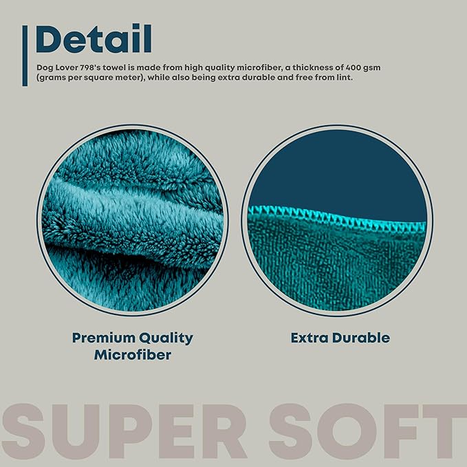 Extra Large Dog Towel Soft Absorbent Bath Pet Towels for Drying Dogs, Elastic Terry Microfiber Soft Towel, Machine Washable, Quick Dry, Multipurpose (L, XL, 2XL) (Blue, 2XL)