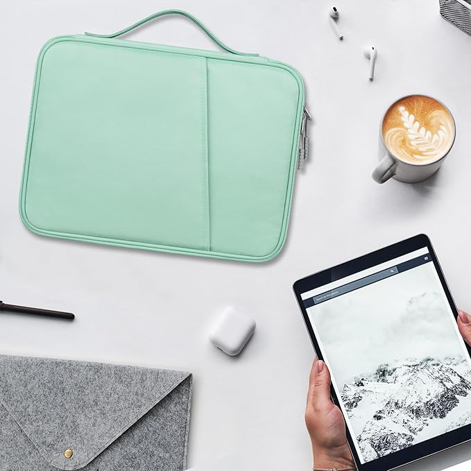 Lacdo Tablet Sleeve Bag for 11 inch iPad A16 / 11 Inch iPad Pro M5 M4 / 11 inch iPad Air M3 M2 / 10.9" iPad / 10.2" iPad /10.9" ipad Air, 11 inchs Samsung Galaxy Tab A9+ Bag, Fit Magic Keyboard, Green