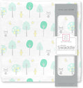 SwaddleDesigns Cotton Muslin Swaddle Blanket, Receiving Blanket for Boys & Girls, Best Shower Gift, 46x46 inches, Green Woodland