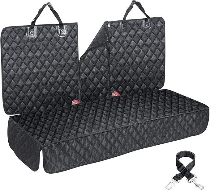 ANOSOSPECIAL Dog Car Seat Cover for Back Seat Cover for Kids ISOFIX Car Seat Protector for Dogs Nonslip Water Proof Universal Fit Dog Car Seat Cover for Truck SUV(Large,Black)