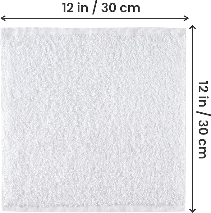 Utopia Towels 24 Pack Cotton Washcloths Set, 100% Ring Spun Cotton, Premium Quality Flannel Face Cloths, Highly Absorbent and Soft Feel Fingertip Towels, Grey, White