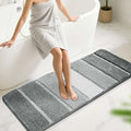 COSY HOMEER Bathroom Rugs 59"x20", Ultra Soft Absorbent Bath Mat with Non-Slip TPR Backing, Machine Washable Shaggy Rug for Bathroom Floor, Grey