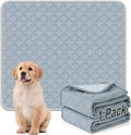 FunFurry Washable Pee Pads for Dogs - 1 Pack Reusable Pee Pads，Waterproof Puppy Pads，Pet Training Pads，Super Absorbent with Dog Paw Shape Non-Slip Backing (Light Grey, 72" X 72" - 1 Pack)