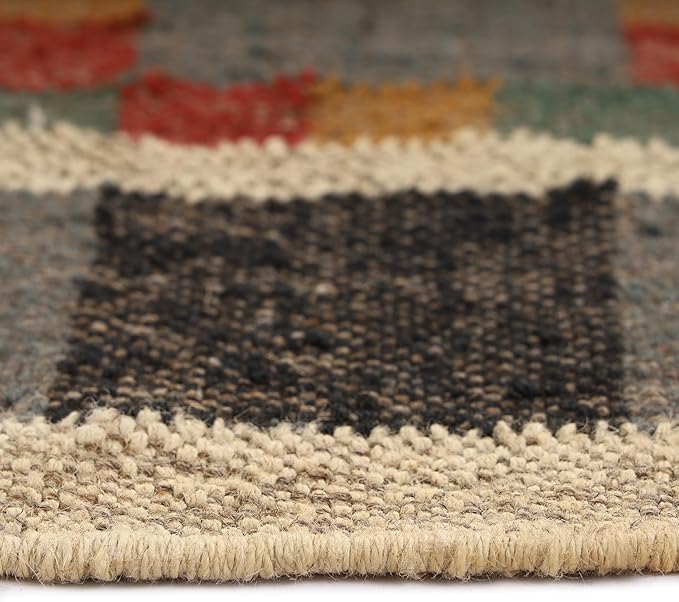 Klim Wool Jute Rug – Handwoven Elegance and Durability (Design 14)