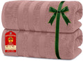 RIVERSIDE Pack of 2 Extra Large Bath Sheets 35 x 70 Inches - 100% Ring Spun Cotton Hotel Quality Oversized Bath Towels - Super Soft, Highly Absorbent & Quicker to Dry - Dusty Rose