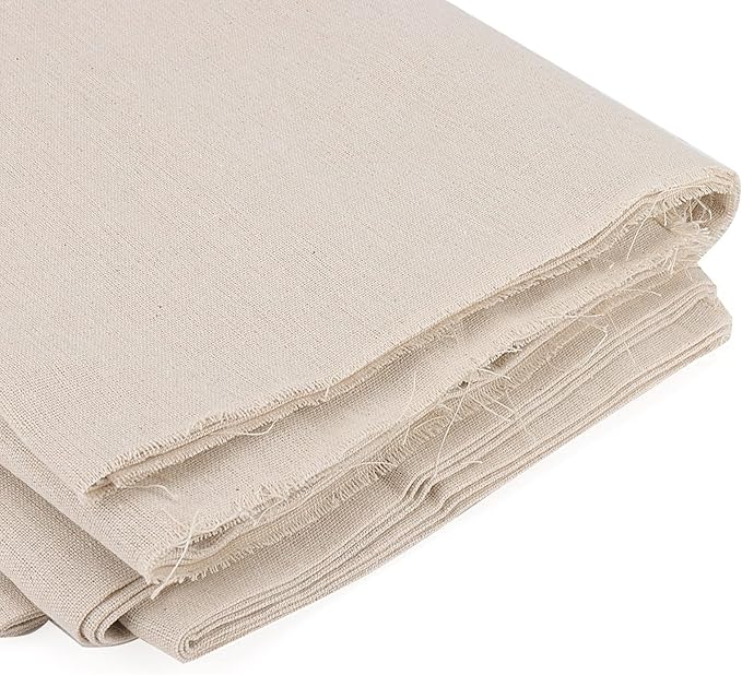 SENJEOK 59 Inch x 6.5 Yards Cotton Linen Fabric, Plain Solid Color Cotton Linen Blend Cloth Fabric, Cotton Linen Embroidery Needlework Fabric for Crafts, Tablecloths, Decoration