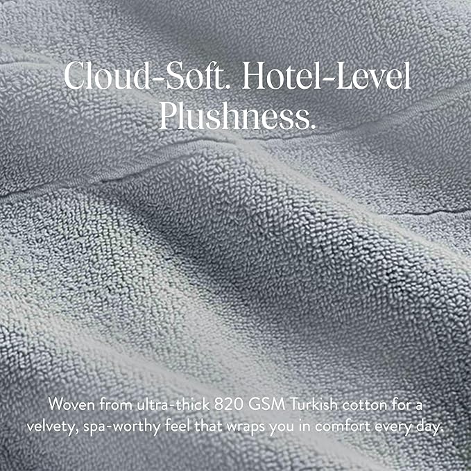 Brooklinen Super-Plush Bath Towel and Hand Towel Set - 2 Bath Towels, 2 Hand Towels - Cotton, Highly Absorbent (Smoke)