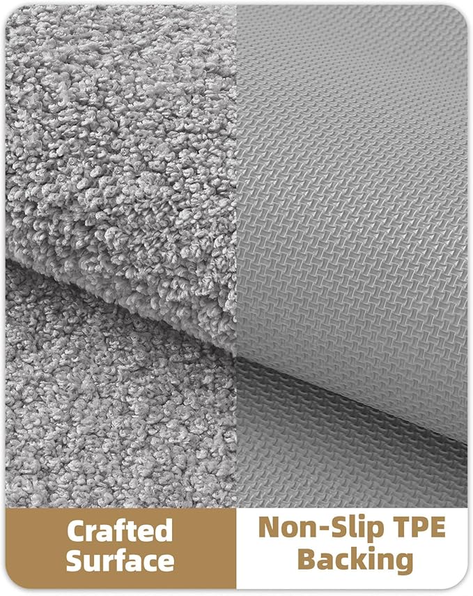 Color&Geometry Grey Bathroom Rugs, Non Slip, Absorbent, Soft, Washable, Thick Bath Mat, 24"x36" Small Bath Rug Bath Mats for Bathroom Floor, Shower, Sink, Vanity