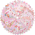 Hanjunzhao 42Pcs Layer Cakes 10 inch Squares for Quilting, Layer Cake Fabric for Quilting 10 inch, Pre-Cuts 10" Squares Cotton Fabric for Sewing, Patchwork, Crafts, and Home Decor - Spring Floral