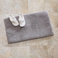 Cuddledown Memory Foam Bath Rug | 100% Cotton Cover | Memory Foam Insert | Soft & Sinkable | Removable Cover | Oeko-TEX Standard 100 Certified | 21" x 34" | Gray