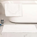 voyzz home Set of 2 Reversible Bath Rug 20x32 inch -17x24 inch | 100% Cotton Hand Tufted Soft & Absorbent Bath Mat|Washable Quick Dry Shaggy Shower Mat | Non-Slip Mordern Bathroom Decor | White…