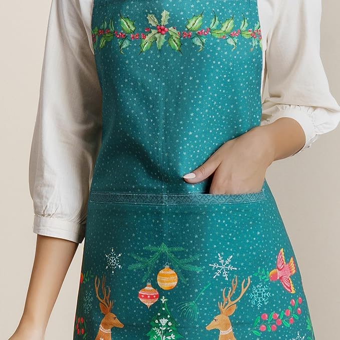 Maison d' Hermine 100% Cotton Apron for women with Pocket Kitchen Chef Apron for Men Cooking Gardening Server Waitress