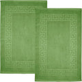 DAN RIVER Greek Cotton Bath Mats Set of 2 – Not a Bathroom Rug, Ultra Soft, Highly Absorbent & Machine Washable Bath Mat Towel for Bathroom Floor Mat – Durable, Quick-Dry, 21x34 Inches, Sage Green
