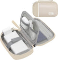 Miavers Electronics Organizer,Travel Cord Organizer Pouch, Portable Cable Organizer Bags, Waterproof Electronic Accessories Storage Case for Cables, Cords, Charger, Phone (Single Layer-Small-Beige)
