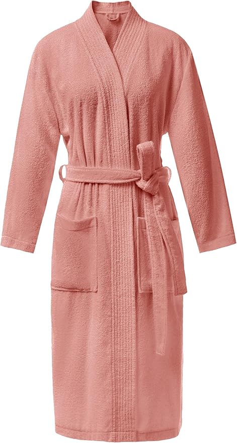 SIORO Women Terry Cloth Bath Robes with Pockets, Soft Long Cotton plush Kimono Wrap Bathrobe, Spa, Fuzzy Female nightgrown