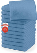 RIVERSIDE 12 Pack Washcloths - 12x12 Inches, 500 GSM, 100% Ring-Spun Cotton - Soft, Absorbent & Durable Face and Body Towels - for Bathroom, Spa, Gym, Makeup Removal & Everyday Use - Medium Blue