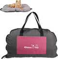 Portable Waterproof Dog Mat for Camping, Patio & Travel - Foldable Outdoor Dog Bed with Teflon Shell & Removable Plush Pad - Easy Clean, Durable - L (Hemp Grey)
