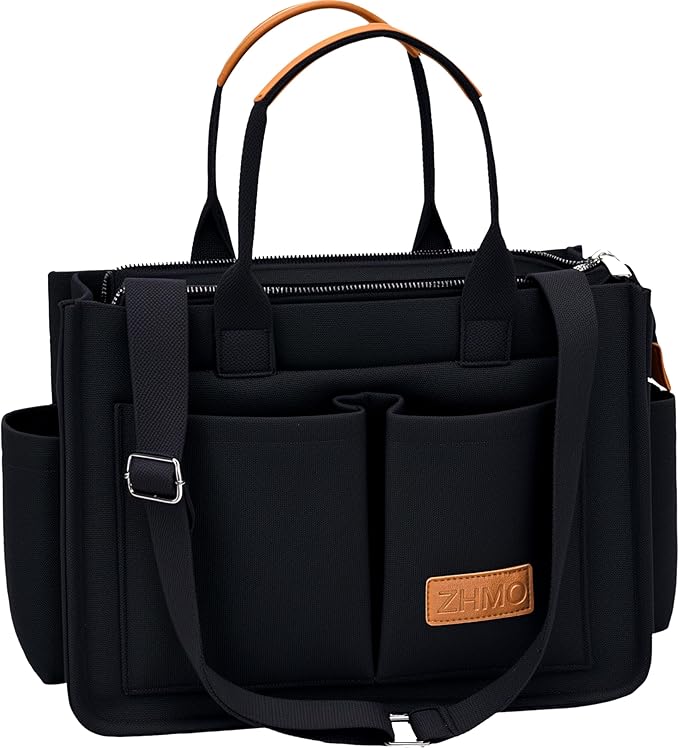 ZHMO Canvas Tote Bag for Women,Women's Bags Crossbody Bags Work Laptop Tote Bag Large Handbags Purse for Travel Nurse Teacher
