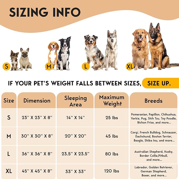 PetJett Calming Dog Beds Large Sized Dog - 36'' Round Bed, Anti-Slip & Washable Super Soft Donut Bed, Fluffy Faux Fur Anti-Anxiety Premium Comfort Pet Bed, Fits Dogs up to 80 lbs - Brown