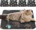 Tuanse 4 Pack Ultra Soft Dog Cat Bed Mat with Cute Prints Reversible Fleece Dog Crate Kennel Pad Cozy Washable Thickened Hamster Guinea Pig Pet Bed Mat for Small Animals(21 x 14 Inches,Black)