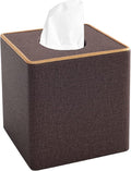 XNONE Tissue Box Cover Square Tissue Box Holder PU Leather Facial Organizer with Magnetic Bottom,Decorative Napkin Caddy for Vanity Dresser Night Stand Table Countertop Home Office Car,Coffee