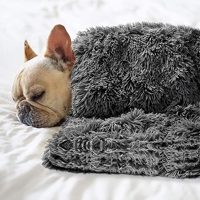 Petbuy Pet Dog Bed Blankets, Fluffy Fleece Dog Throw Blankets Sleep Mat,Soft Puppy Blankets Cat Kitten, S M L XL,Fuzzy Reversible Sherpa Blanket for Bed, Couch, Sofa, Travel,Washable & Lightweight