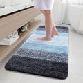 Arotive Microfiber Bathroom Rugs, Shaggy Soft and Absorbent Bath Rug, Non-Slip, Thick Plush Machine Washable Dry Bath Mats for Bathroom, Tub and Shower, 59x24, Blue, Rectangular