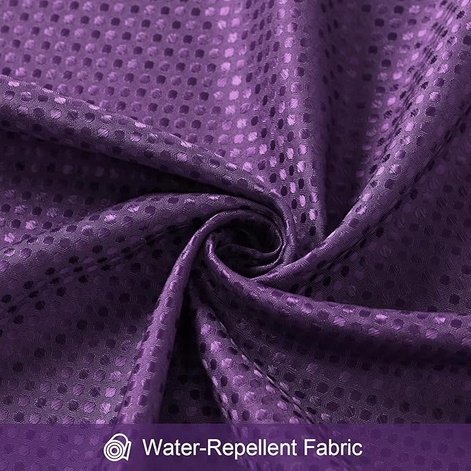 Craidlela 3 in 1 Shower Curtain Set, Purple Waffle Shower Curtain and PEVA Liner Set with 12 Stainless Steel Shower Curtain Hooks, Waterproof Fabric Shower Curtains for Bathroom, 72 W x 72 H