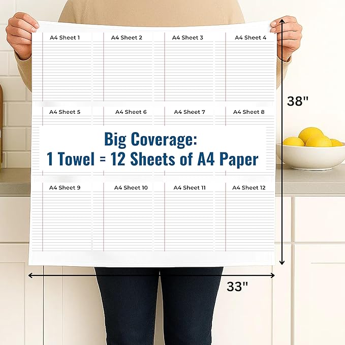 Flour Sack Towels | Tea Towel for Crafts| Kitchen Dish Cotton Blank Towel for Embroidery| Baking Bread Proofing Linen Cover| Thick Absorbent Quick Dry| 4 Pack 33"x38" Natural