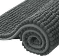 SUBRTEX Bathroom Rugs, 24" x 36" Chenille Bath Rug Soft Short Plush Bath Mat Soft Shower Mat Water Absorbent Shower Mat Quick Dry Machine Washable, Gray