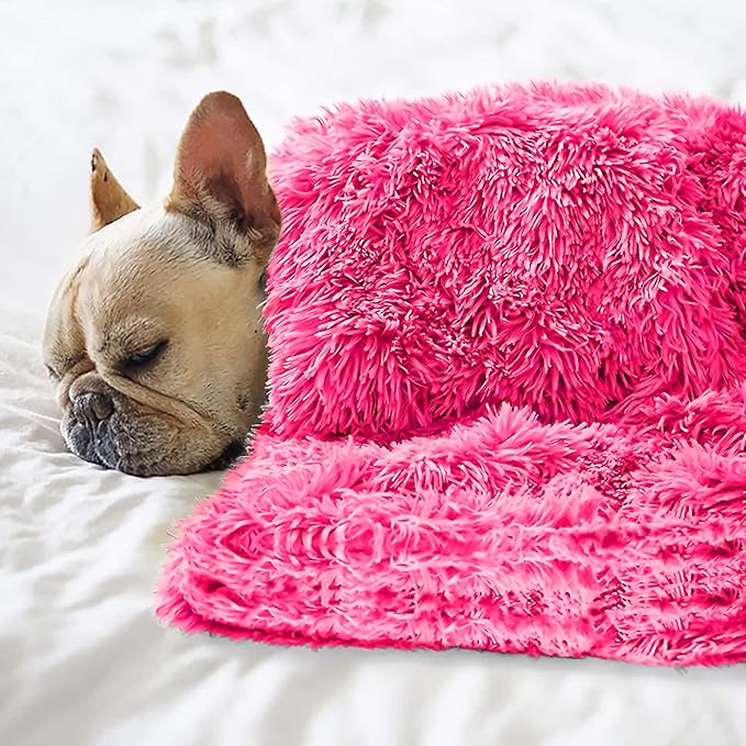 Petbuy Pet Dog Bed Blankets, Fluffy Fleece Dog Throw Blankets Sleep Mat,Soft Puppy Blankets Cat Kitten, S M L XL,Fuzzy Reversible Sherpa Blanket for Bed, Couch, Sofa, Travel,Washable & Lightweight