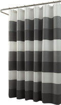 Dainty Home | Black Ombre Waffle Weave Shower Curtain - 70" x 72" - Water Resistant Polyester Blend Fabric Shower Curtain - The Best Gradient Design Washable Waffle Shower Curtain