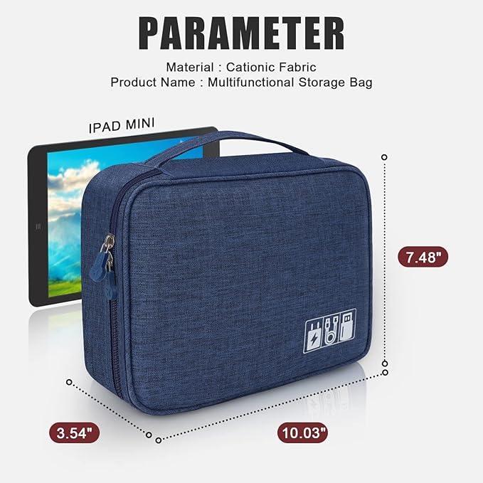 XINGXINRONG Electronic Organizer Travel Universal Cable Organizer Electronics Accessories Bag for Cable, Charger, Phone, USB, SD Card,1Pack