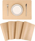 Faux Leather Placemats, Set of 6 PU Table Mats, Easy to Clean, Heat & Stain Resistant for Office Conference Table,Dining Home Decor
