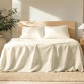 Bare Home Twin Sheet Set - Luxury 100% European Linen - Deep Pockets - Easy Fit - 3 Piece Set - Bedding Sheets & Pillowcases (Twin, Natural)