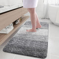 Arotive Microfiber Bathroom Rugs, Shaggy Soft and Absorbent Bath Rug, Non-Slip, Thick Plush Machine Washable Dry Bath Mats for Bathroom, Tub and Shower, 54x24, Grey, Rectangular