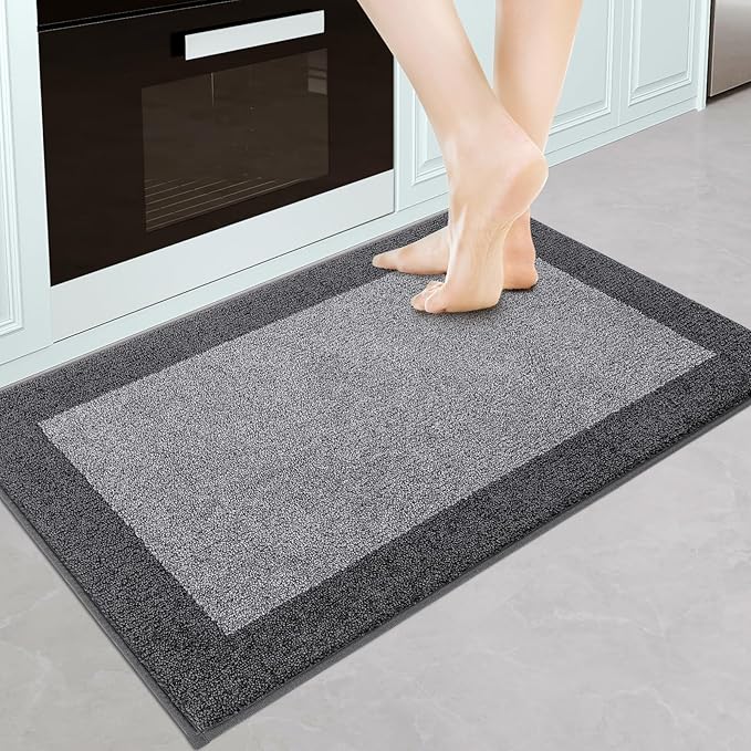 DOMUSTEX Machine Washable Kitchen Rug 24" x 36", Non Slip Kitchen Mat for Floor, Absorbent Entrance Throw Rug for Bedroom, Hallway, Bathroom, Door