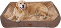 ZAKAPAWS Orthopedic Dog Bed for Extra Large Dogs - Waterproof Memory Foam Dog Couch Bed with Sides, Pet Beds with Washable Cover & Non-Slip Bottom, Brown, 42x30 Inch