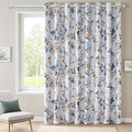 MYSKY HOME Floral Blackout Room Divider Curtains 84 inches Long for Bedroom Patio Sliding Door Thermal Insulated Privacy Curtains for Extra Wide Window Living Room, 1 Panel, Yellow and Blue, 100" Wide