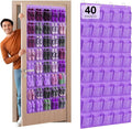 Hualleko 40-Pocket Over the Door Shoe Organizer - Large Mesh Pocket Hanging Shoe Organizer,Behind the Door Shoes Storage Holder Hanger