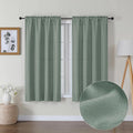 Lecloud Bessie Sage Green Light Filtering Curtains 54 Inch Length 2 Panels Set, Faux Linen Airy Curtains for Bedroom Windows, Window Treatments with Dual Rod Pocket, Each 30 W x 54 L