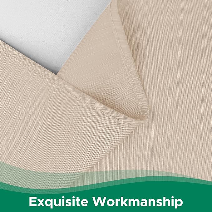 Biscaynebay Wrap Around Bed Skirts for Queen Beds 17" Long Drop, Sand Adjustable Elastic Dust Ruffles Easy Fit Wrinkle Resistant Silky Luxurious Fabric Machine Washable