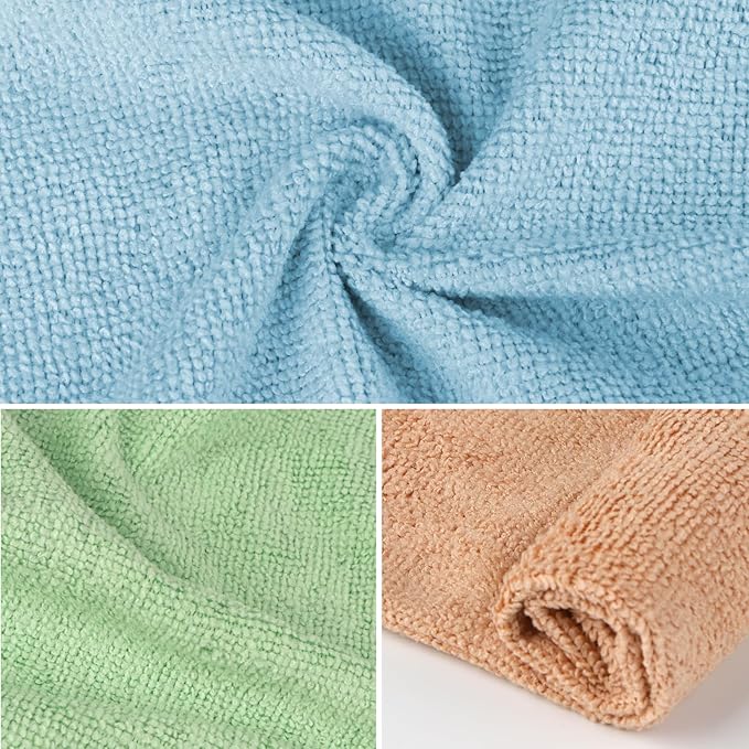 Orighty Washcloths Bulk Towels Set 50 Pack, Highly Absorbent and Soft Feel Microfiber Face Cloths, Multi-Purpose Wash Cloths & Hand Towels for Bathroom, Hotel, Spa, and Gym, 12x12 Inch, Multi-Color