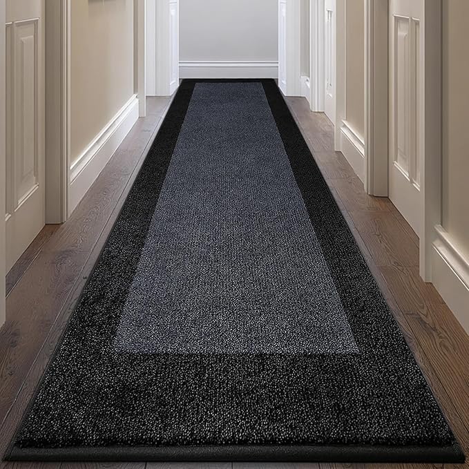 DOMUSTEX Machine Washable Runner Rug 32" x 120", Non Slip Kitchen Mat for Floor, Absorbent Entryway Rug for Kitchen, Bedroom, Living Room, Hallway, Door (Roll Packing)