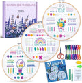 ETSPIL 3 Pack Embroidery Kit for Beginners and Adults,Learn 33 Stitches with DIY Stamped Flower Patterns – Includes Hoop, Color Threads, Tools, and Step-by-Step Instructions with Video Tutorials