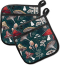 2 Pack Pot Holders for Kitchen Clearance, Cute Hot Pads, Funny Oven Pot Holders, Potholders Sets for Kitchen Heat Resistant Funny Mushrooms