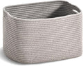ICERZCZ Woven Cotton Rope Storage Basket for Organizing, Cute Decorative Baskets for Gifts Empty, Organizer Bins for Dog Toy, Baby Laundry, 15“×11”×9.5“, Light Grey